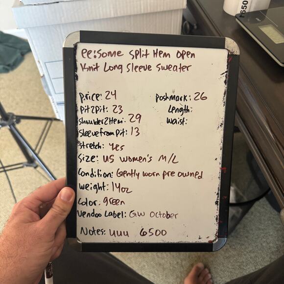 EE:Some Split Hem Open Knit Long Sleeve Sweater US Women's M/L - Picture 8 of 8